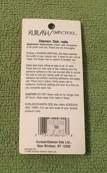 Vgt 1980 Halloween Skeleton Press On Nails NIB NOS Rare Diamond Deb