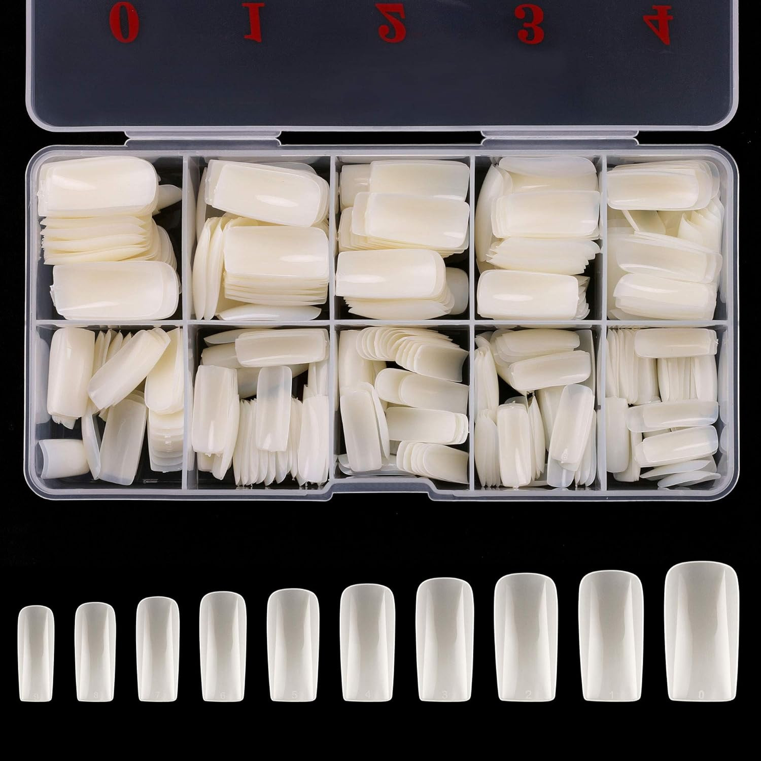 Full Cover Acrylic False Nail Tips, 500PCS Fake Nail Shape Artificial False Nail