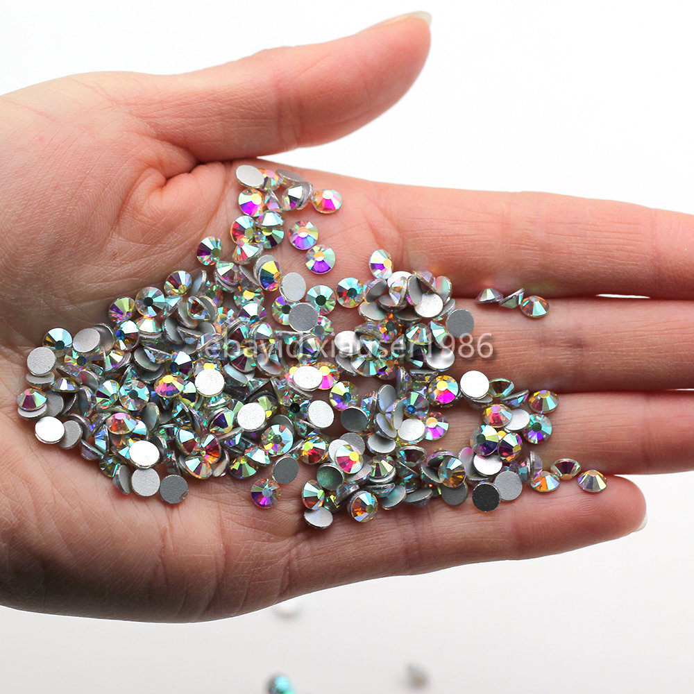 Top quality Crystal AB Rhinestones Flat Back Gems for Nails Clothes Craft Decor