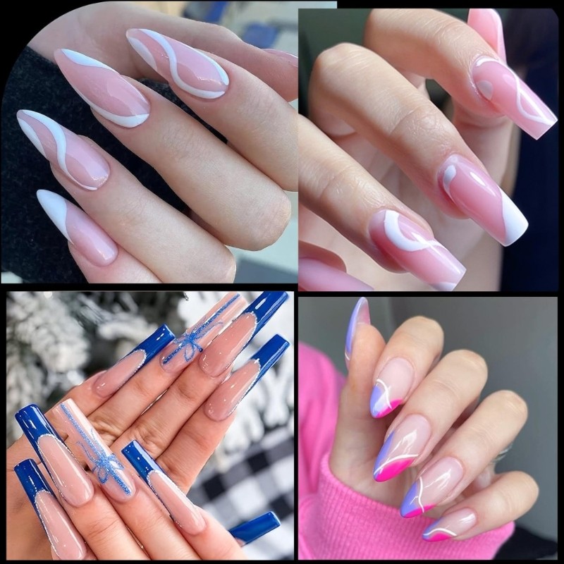 Duals Nail Forms Set Clear Gels Nail Extension Mold Full Cover Fake Nail Tips