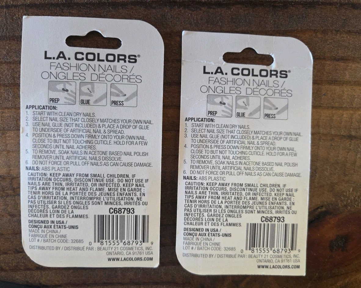 LA Colors Nails Color Flare Press Whie On Nails Lot If 2 New Free Shipping