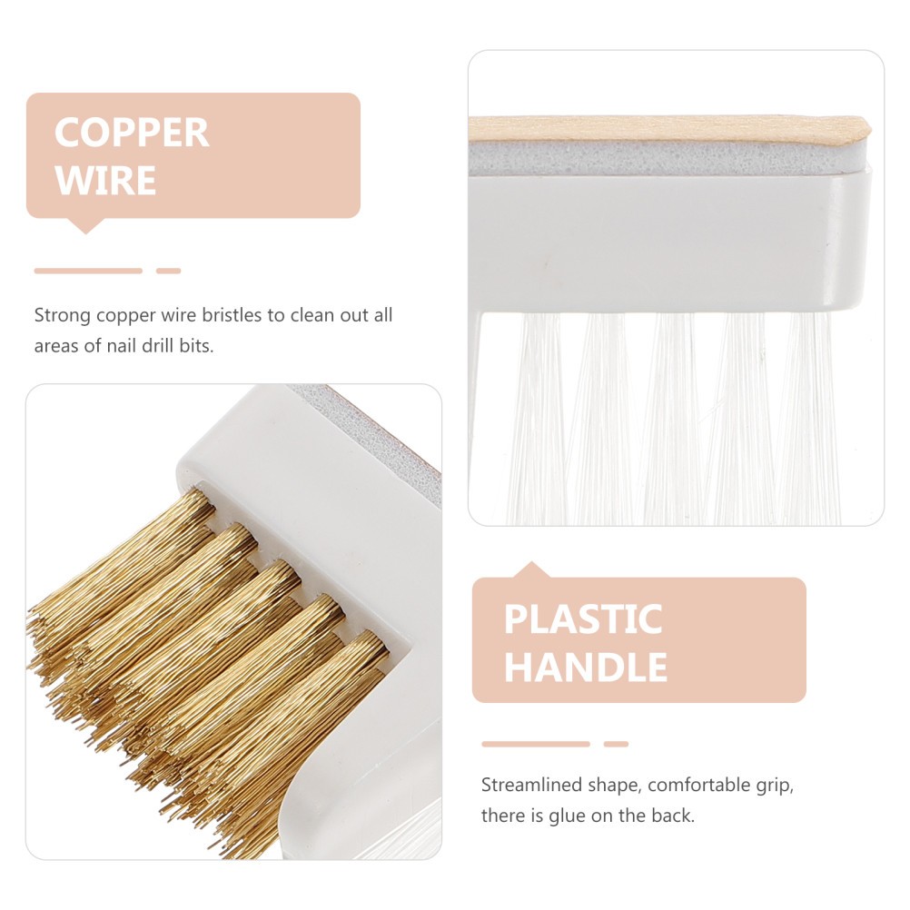 3 PCS Cup-shaped Polishing Brush Double Head Nail Clean Cleaning Tools
