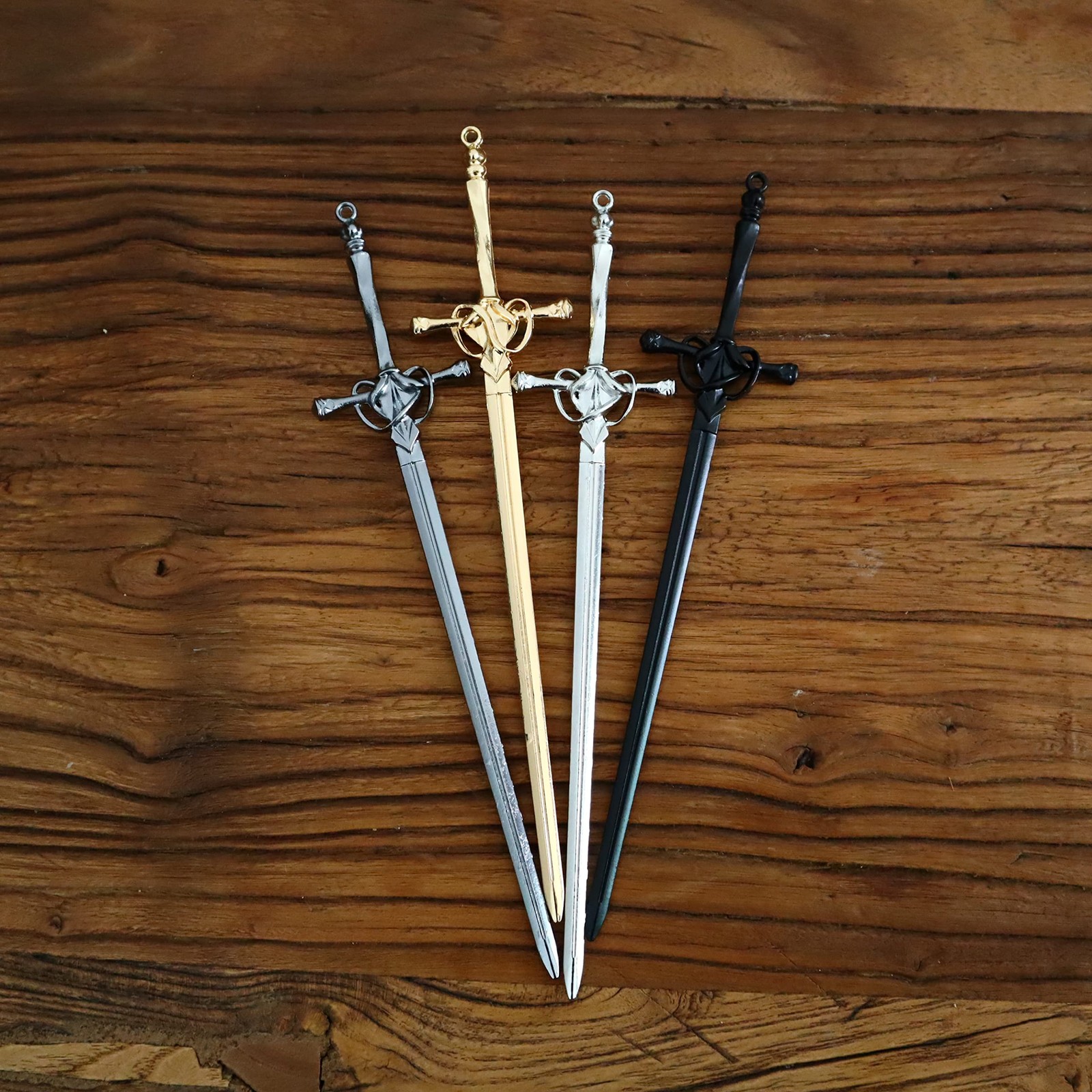 4pcs Sword Hair Pins Sticks Chinese 1 Count (Pack of 4), Black