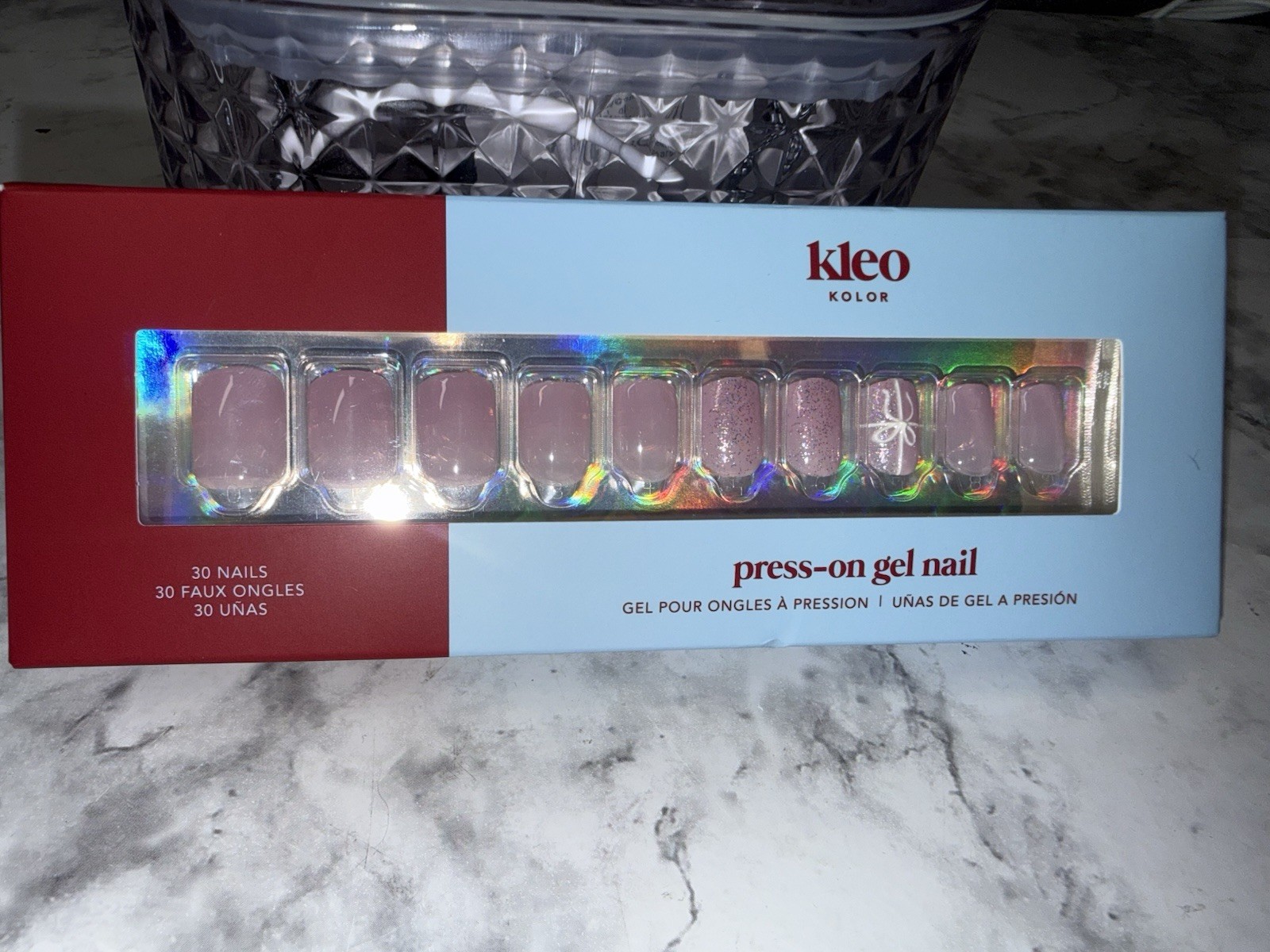 New Kleo Kolor Press-On Gel Nails – Short Square Pink Wrap Queen