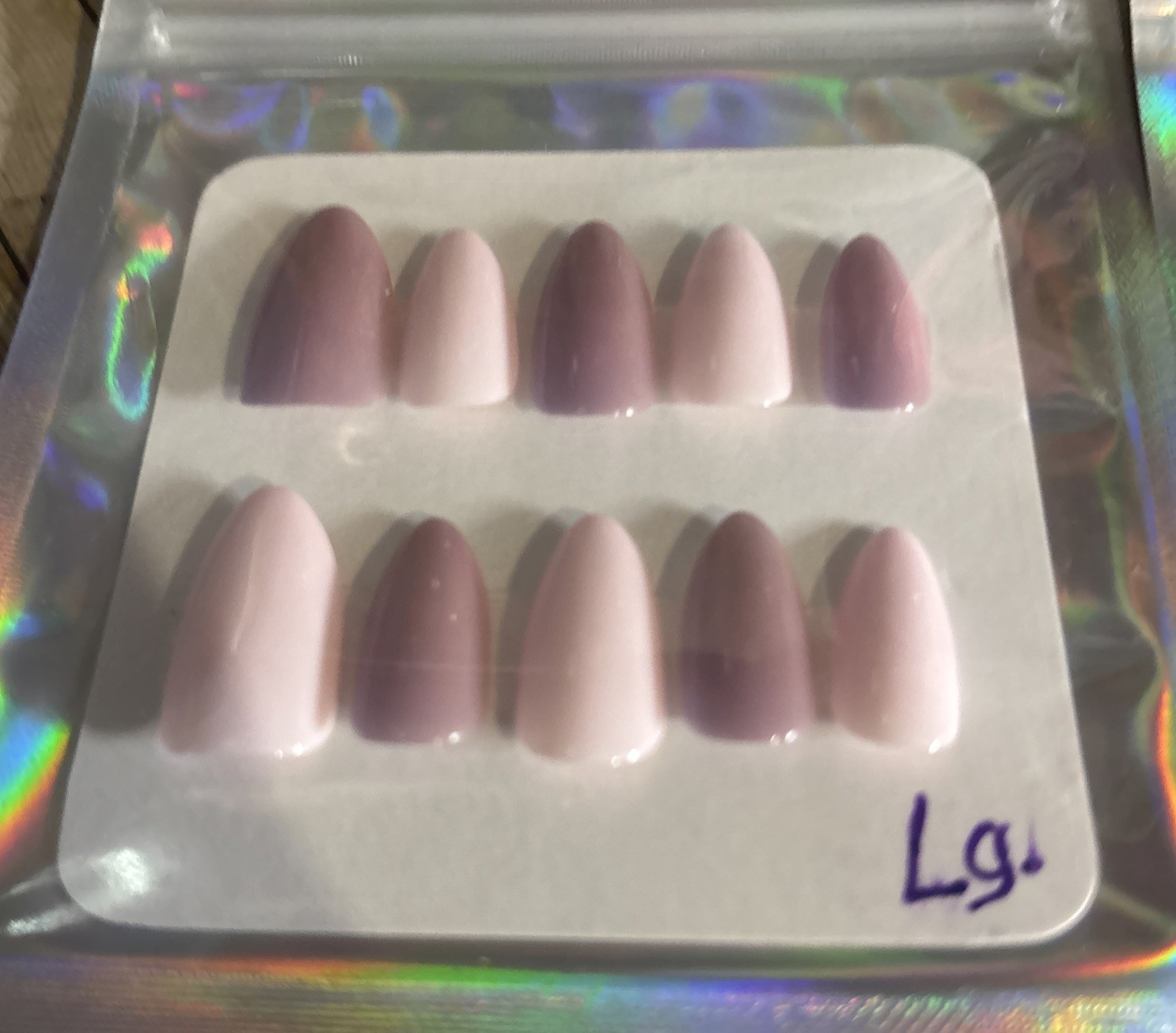 Handmade 2 full set bundle size Large Almond shaped Press On Nails classic