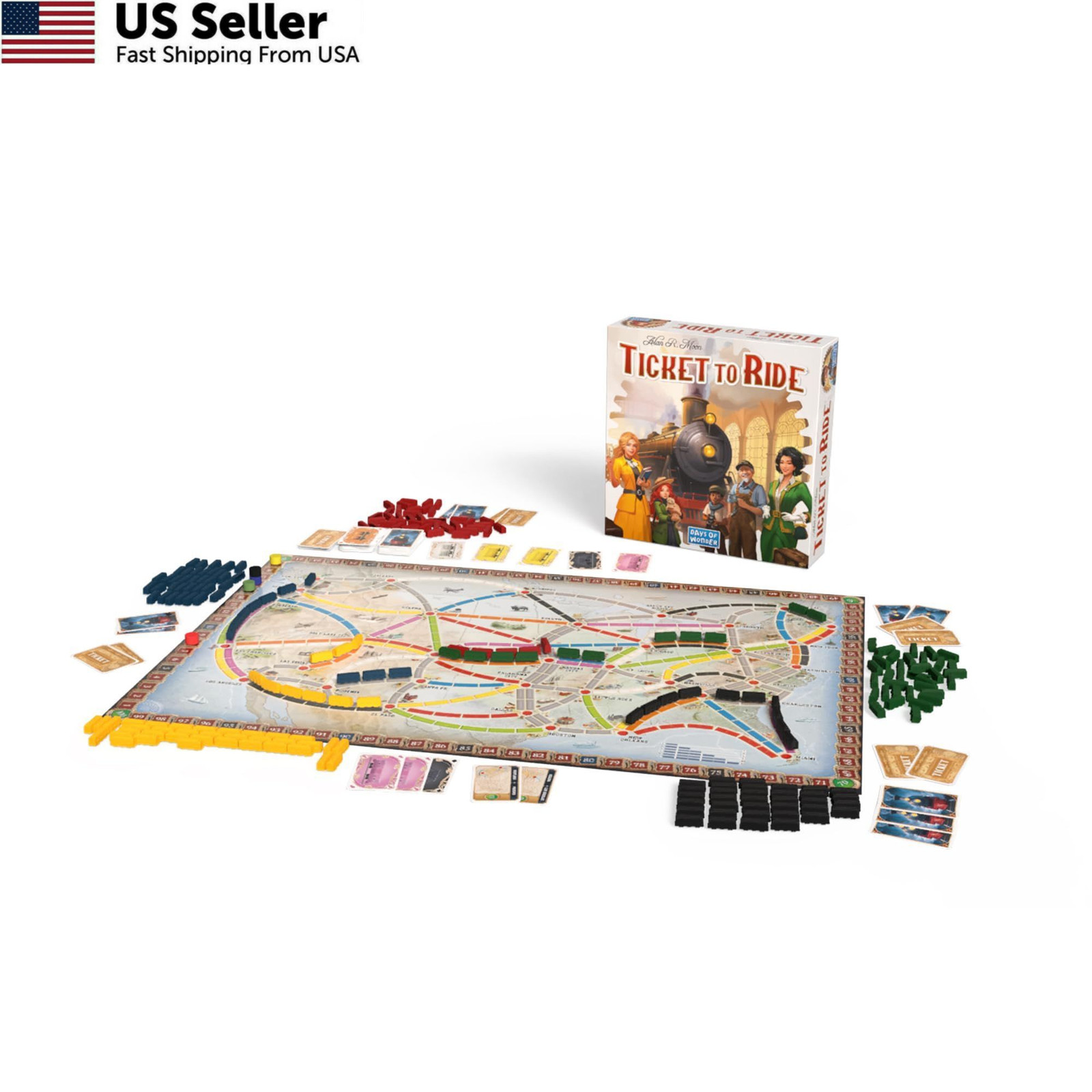 Asmodee Ticket to Ride Board Game 2025 Refresh Cross-Country Adventure FROM USA