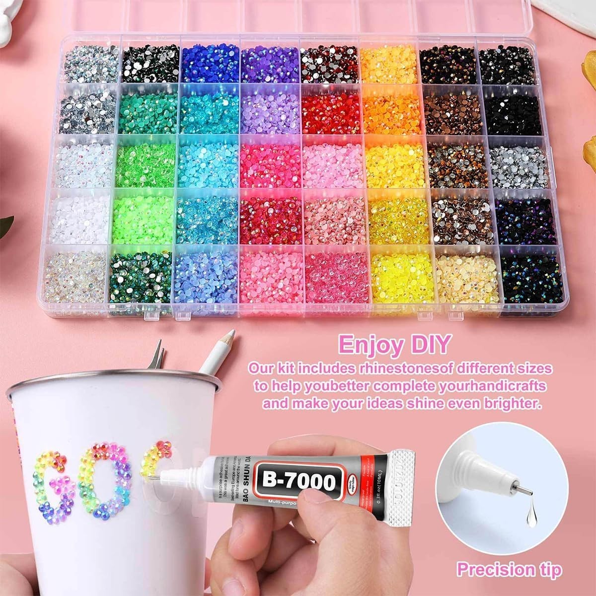 Bedazzling Kit 40 Colors Bedazzler Kit with Rhinestones Resin Jelly Rhines