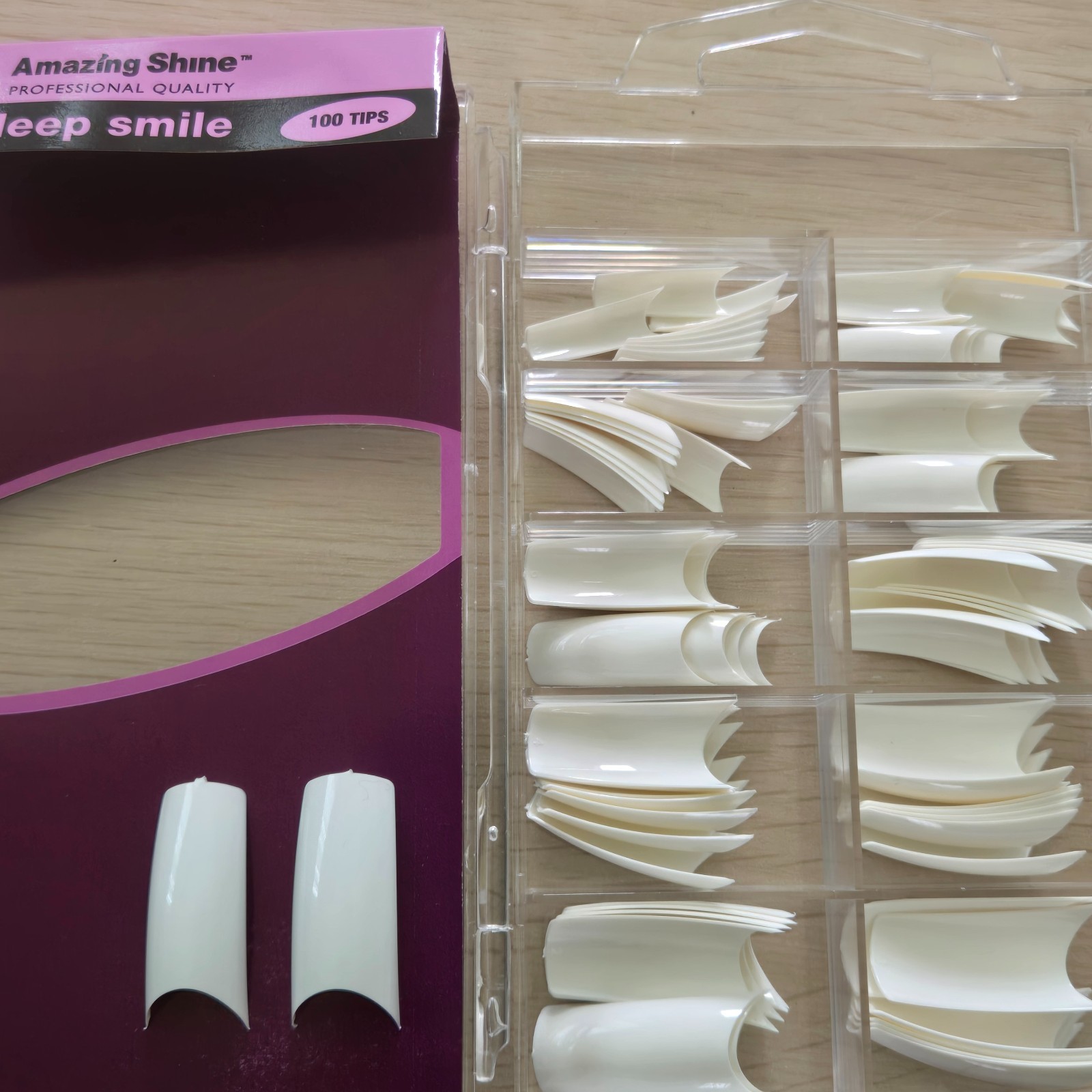 Ultra Deep Smile Nail Tips Set Amazing Shine French Acrylic Gel Extension Tips