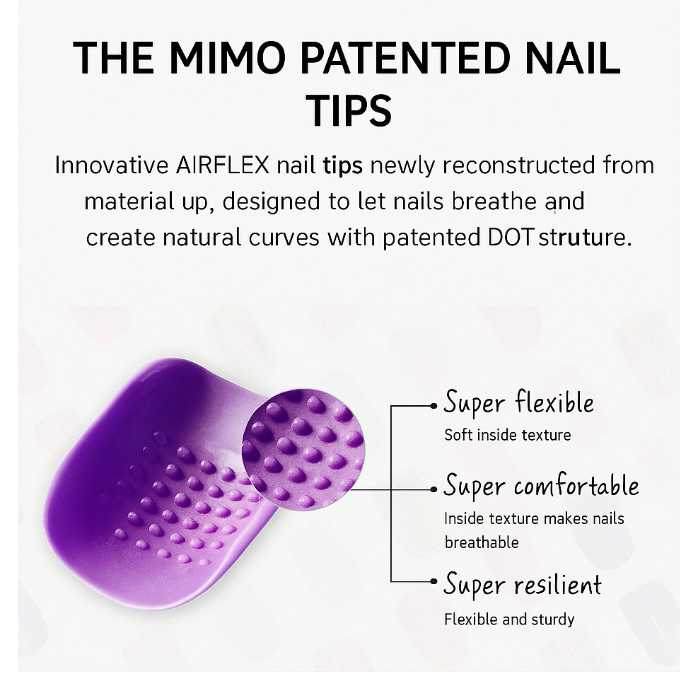 TPU Press-On Nails – Reusable Glossy Look | 24 Tips | Soft, Flexible, No Damage
