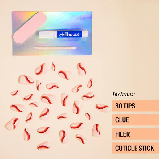 Chillhouse Discoteca Press-On Nails Kit – Oval Shape & Salon Design 30ct New
