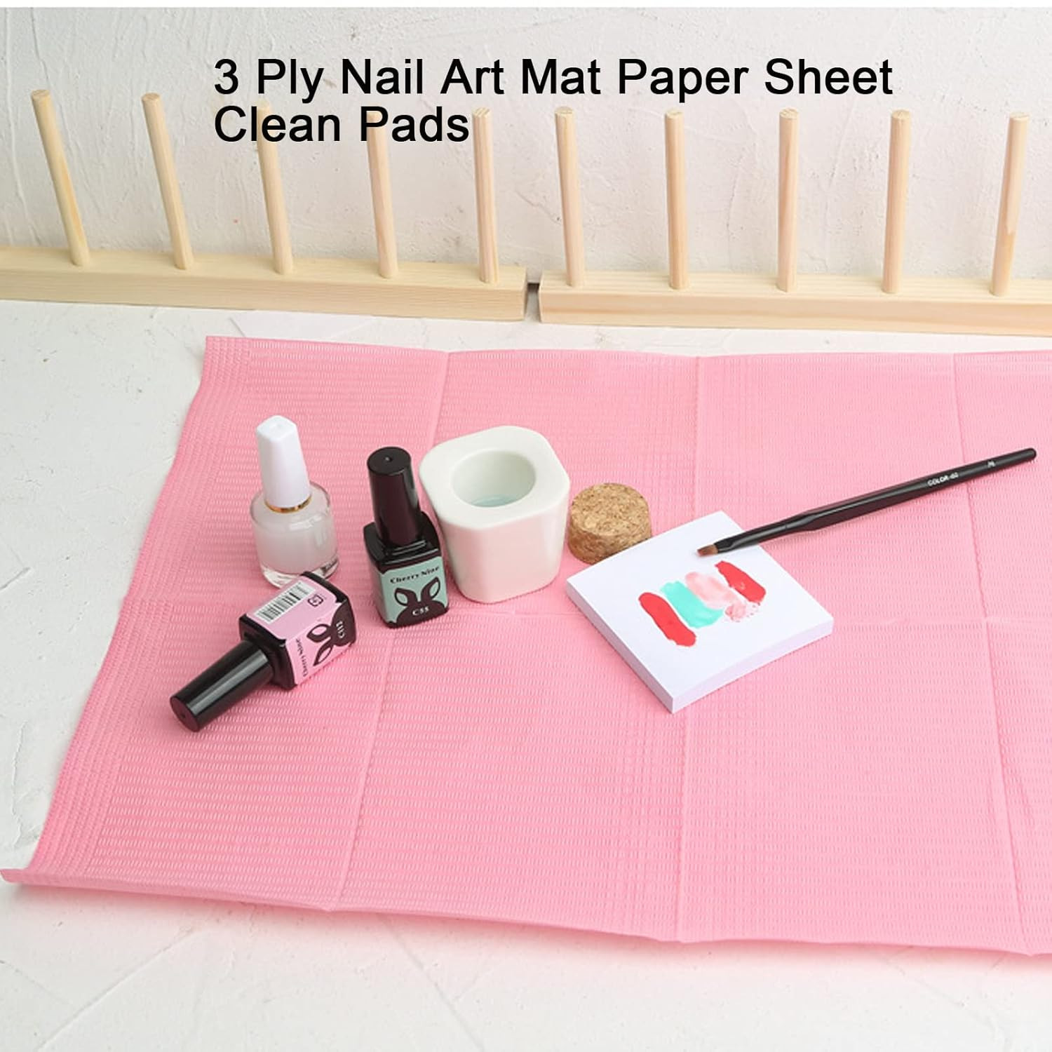 125PCS Disposable Nail Art Table Towels Mat 13″ X 17″ Waterproof 3 Ply Nail Art