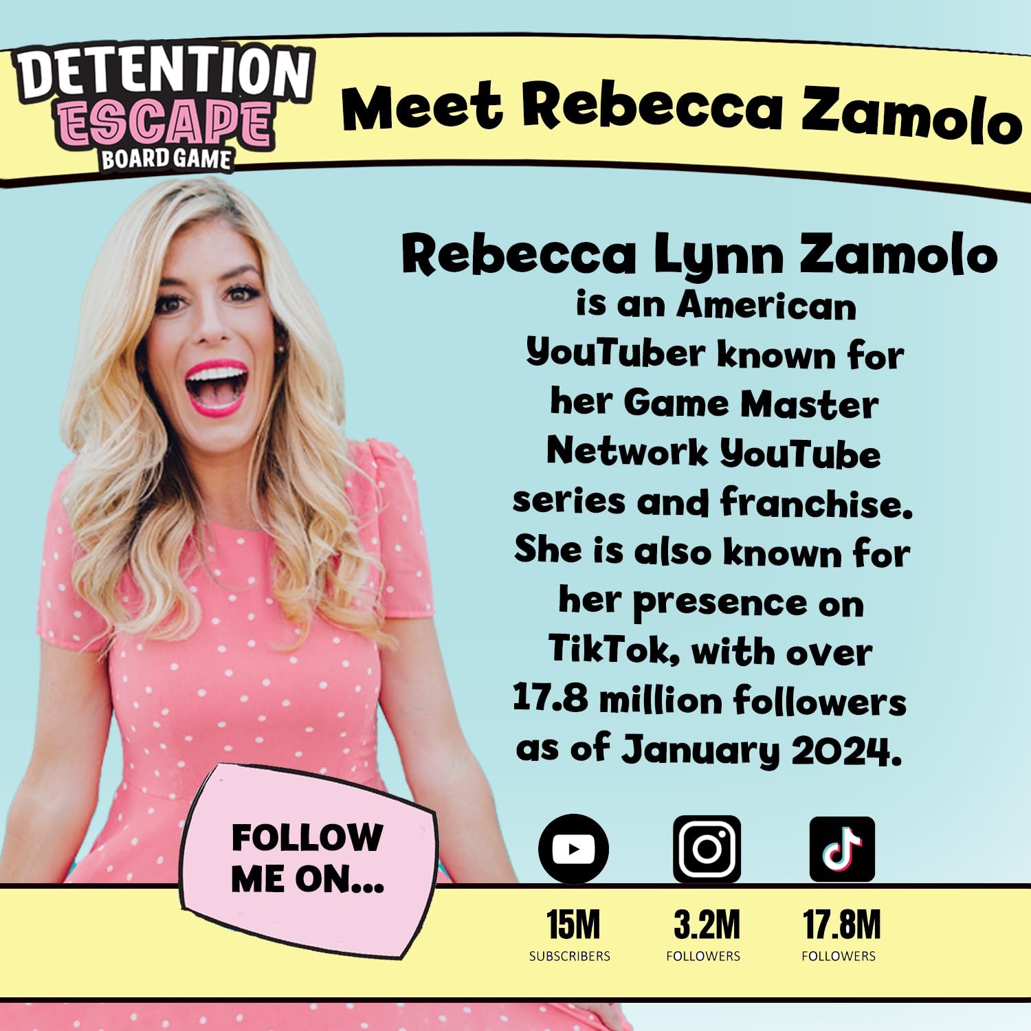 Rebecca Zamolo Board Game for Girls and Boys, Fun Friend Sleepover Pink