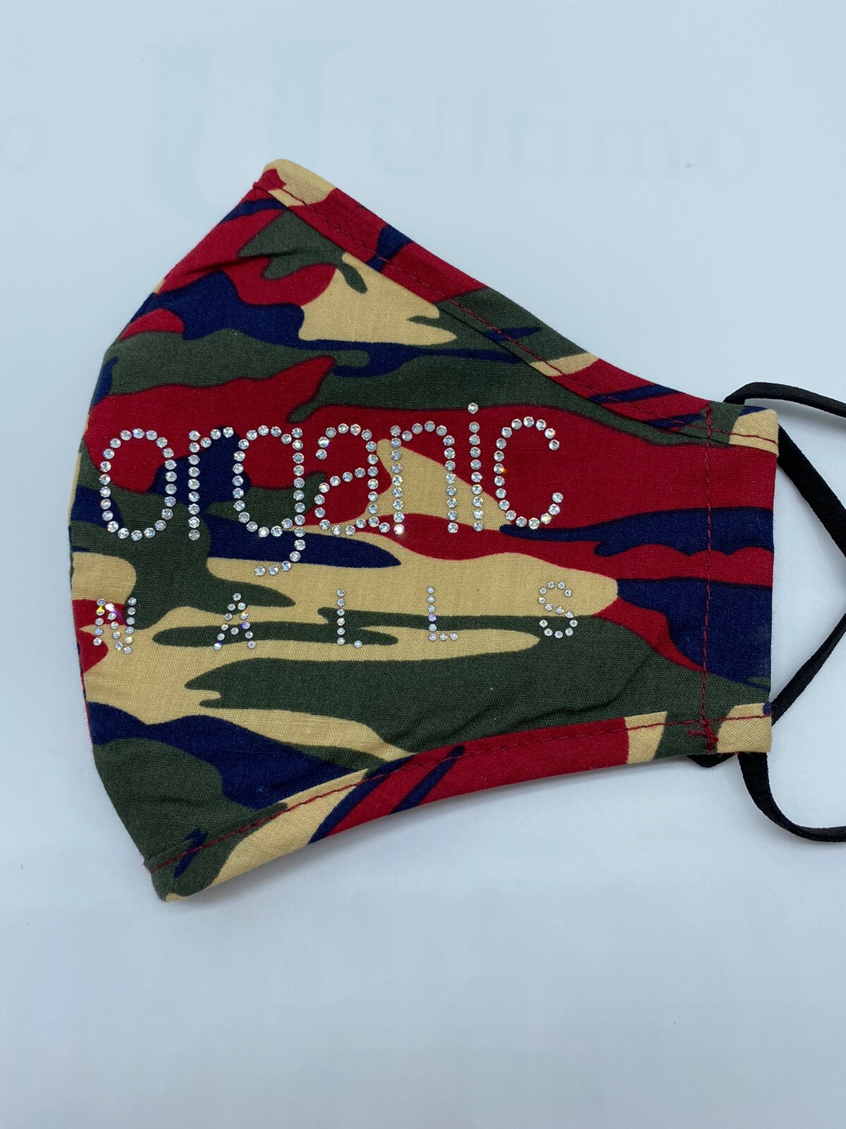 Face Mask Organic nails Con Swarovski Genuino 413410 Camouflage Rojo
