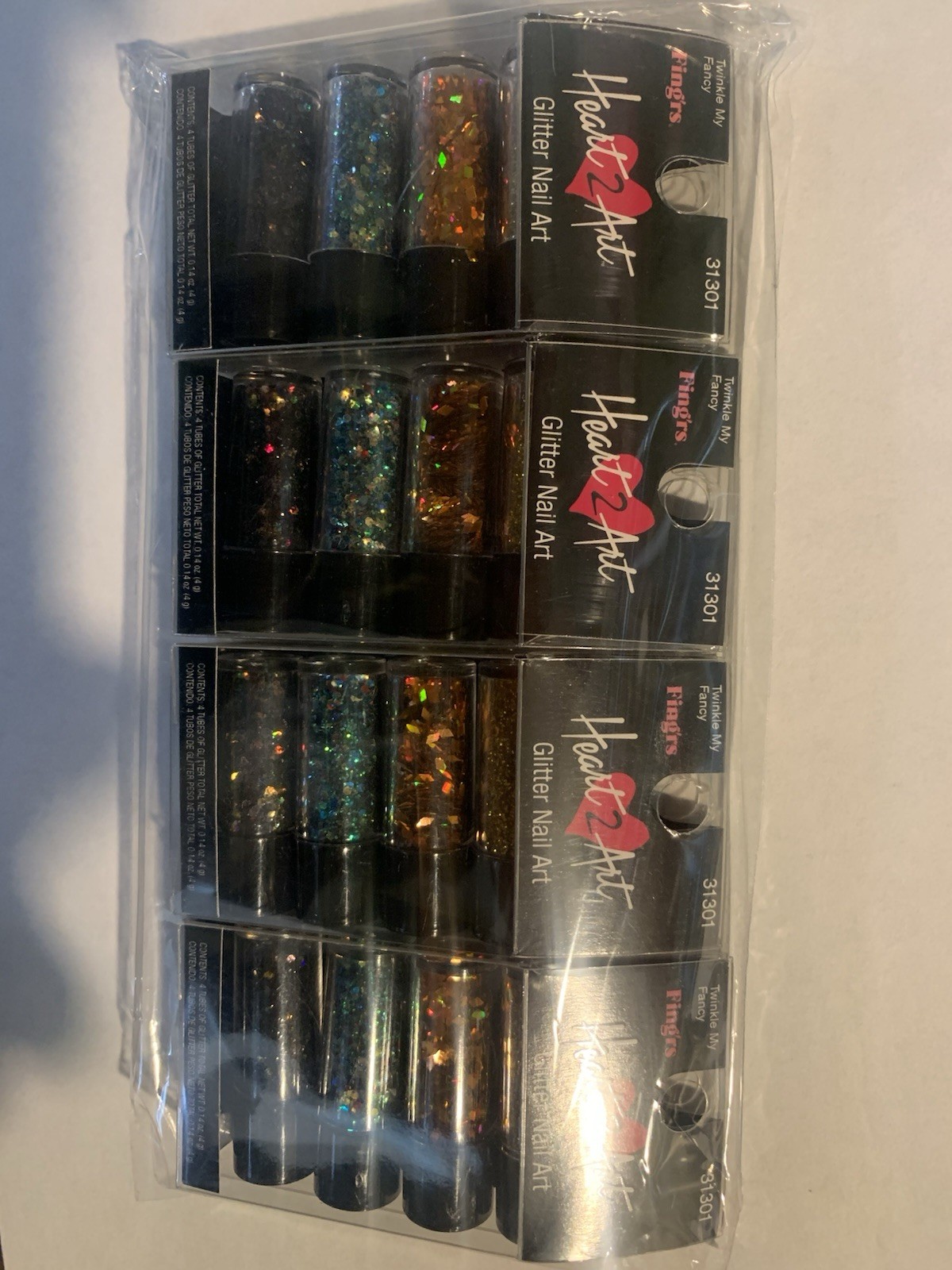 4 PACK Fing’rs Heart 2 Art Glitter Nail Art 31301 Twinkle My Fancy