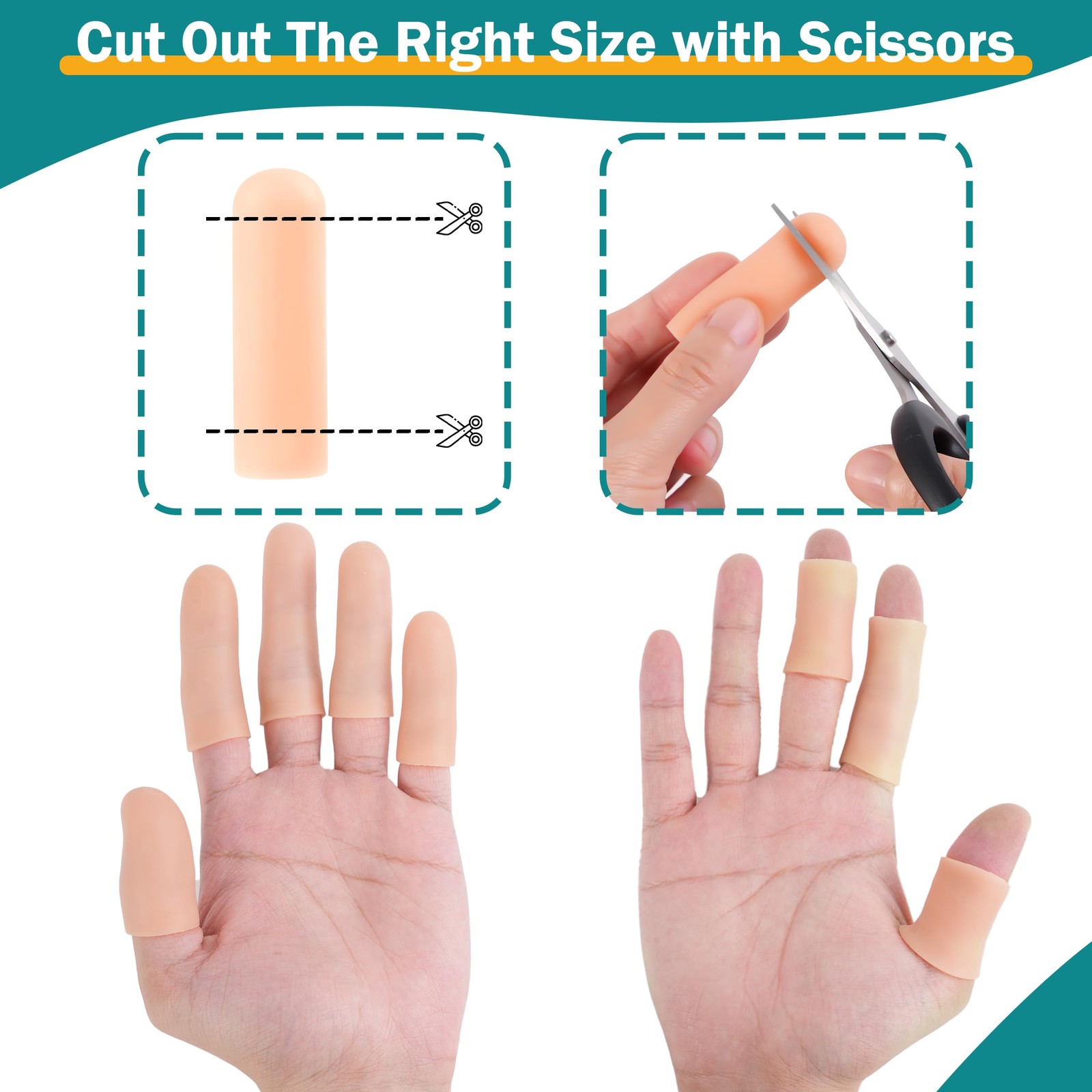 30 Pcs Gel Finger Cots, 2 Sizes Thumb Protector, Soft Finger Covers for Cuts,…