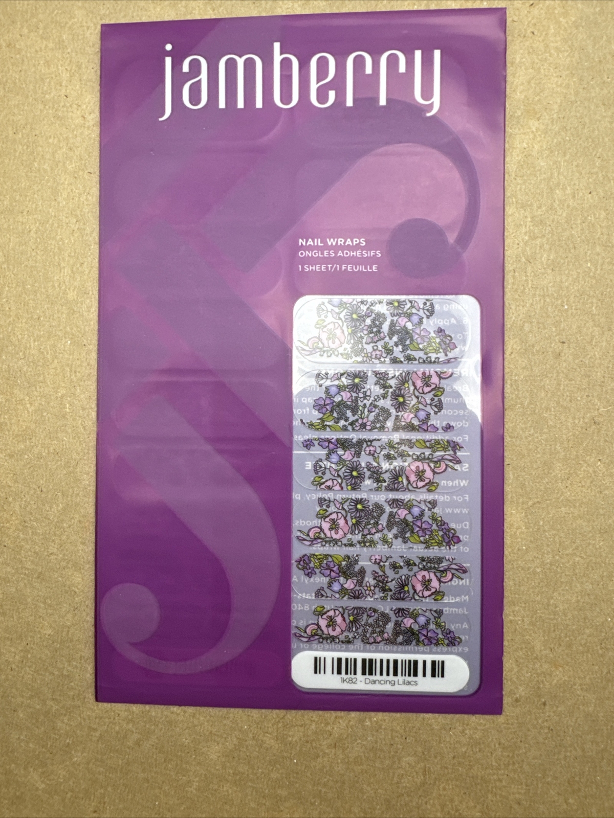 Jamberry Nail Wraps Dancing Lilacs Full Sheet (floral/flowers/clear)