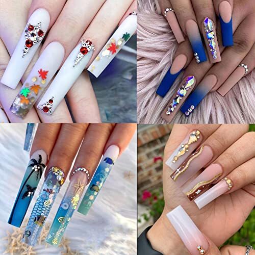 Extra Long Tapered Sqaure Nail Tips Full Cover 504pcs No C Curve Full Square
