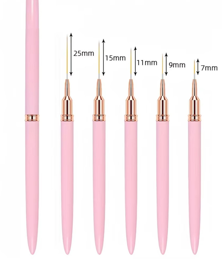 5Pcs Nail Brush Pen Art Liner Brushes Set Elongated Striping Drawing Creative