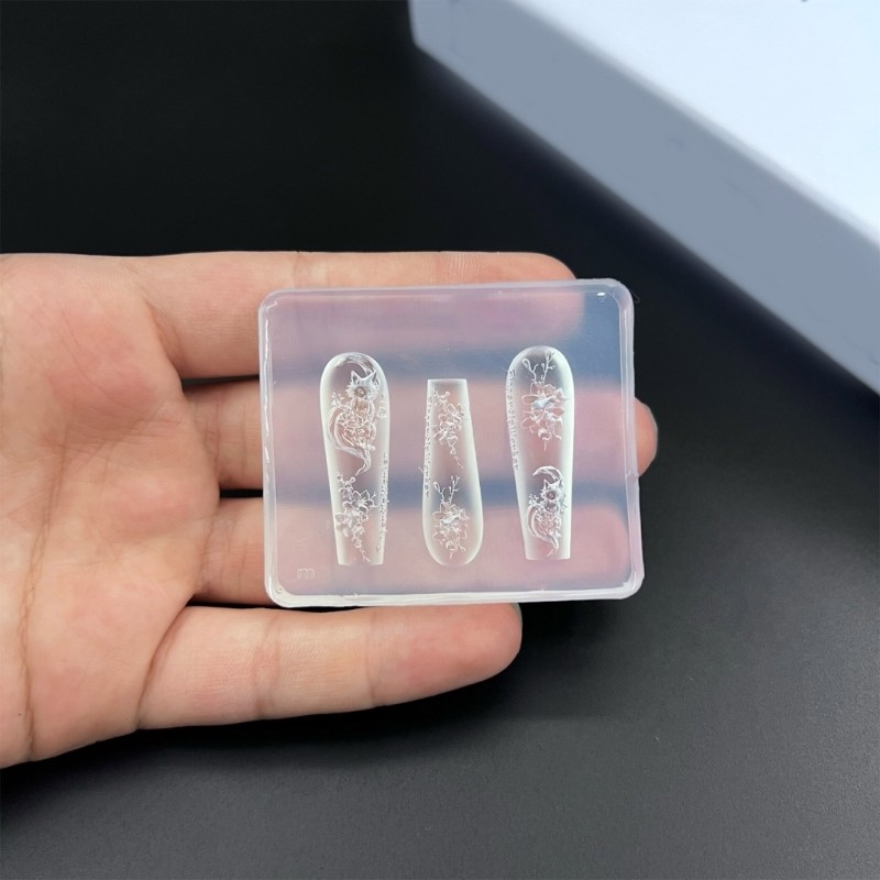 Easy Cleaning Embossed Nail Carving Mold For Nail Charm Accessory Crafting