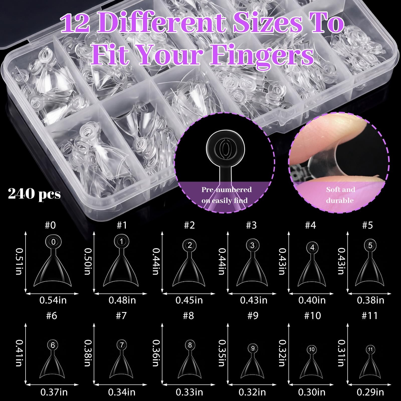 Short Stiletto Nail Tips – 240Pcs Half Cover Fake Nails Short Stiletto for Ex…