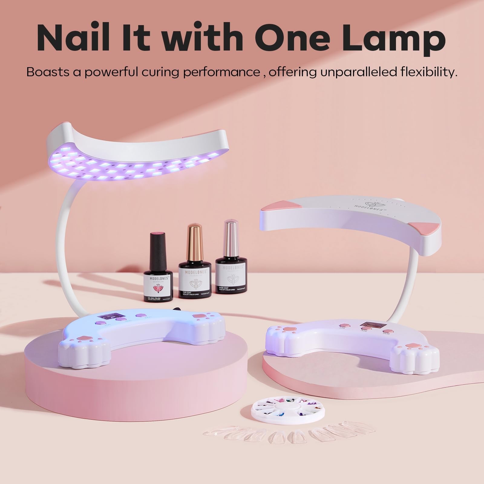 modelones UV LED Nail Lamp, Gooseneck UV Light for Gel Nails, 48 W … Fast Ship