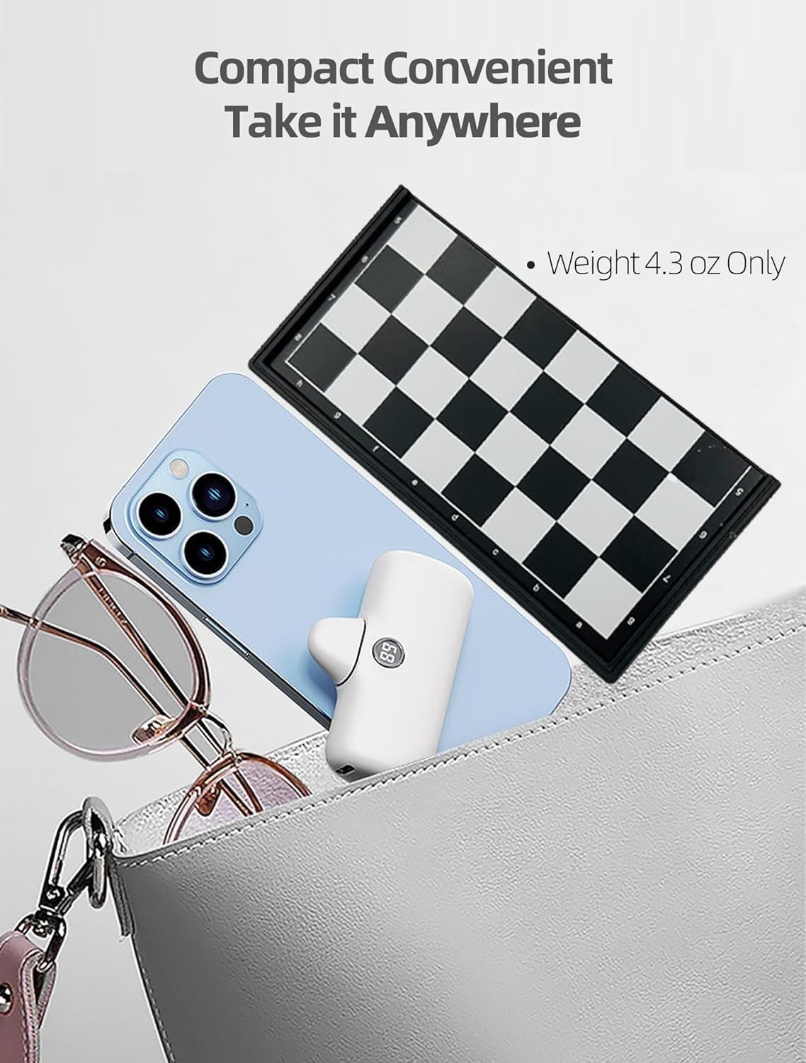 Travel Chess Set Magnetic Portable Folding Board – Small X-Small / 5.9 Inch
