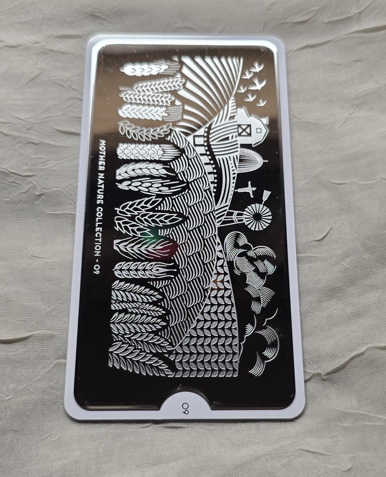 MoYou London Mother Nature Collection 09 Nail Stamp Plate Farm Farmer Corn Crop