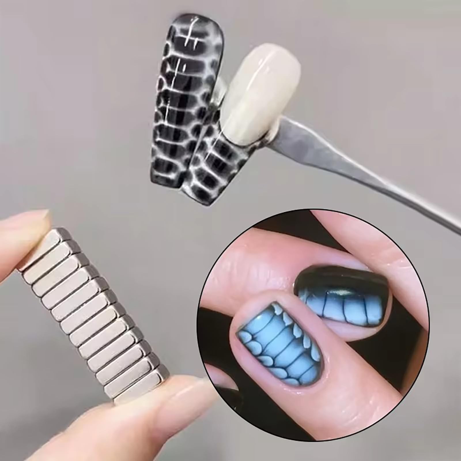 12Pcs Cat Eye Nail Magnet for Nail Art Cat Eye Gel Nail Polish Magnet Multifu…