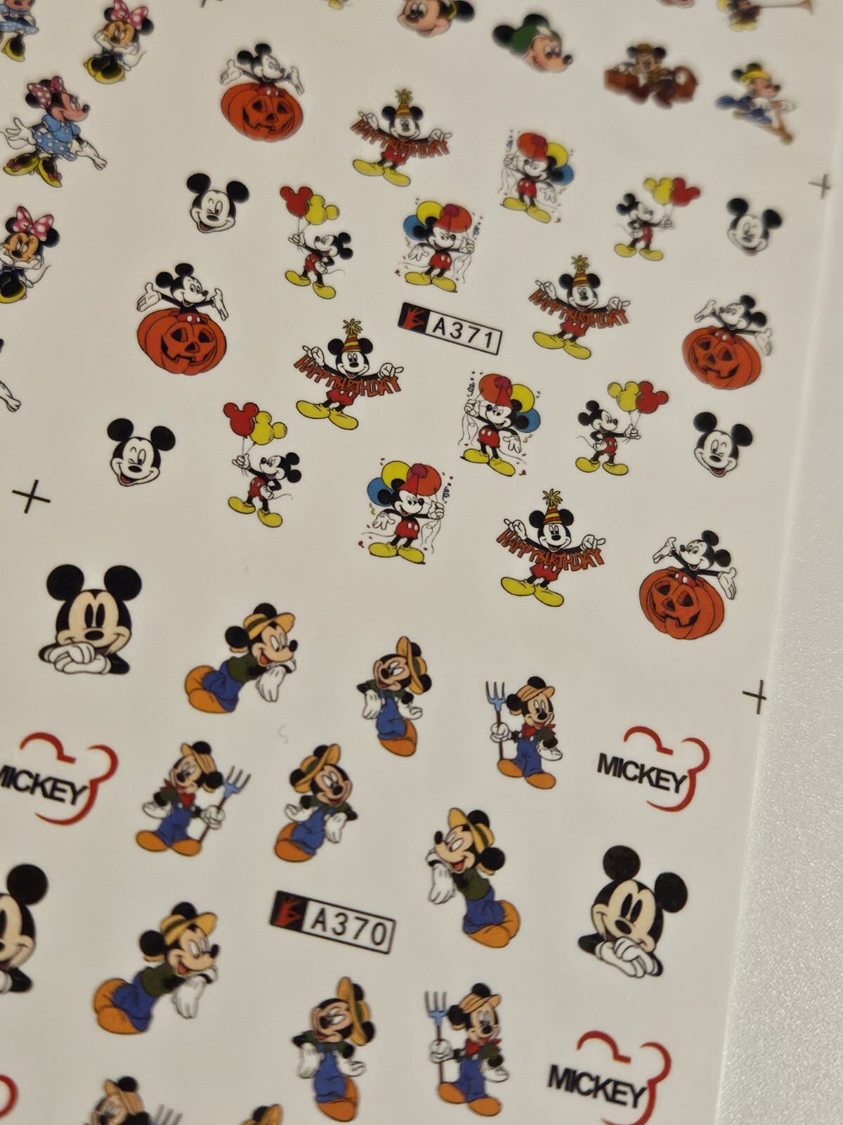 Mickey & Minnie Mouse Nail Art Stickers Water Transfer (2 Sheets) US SHIPPER