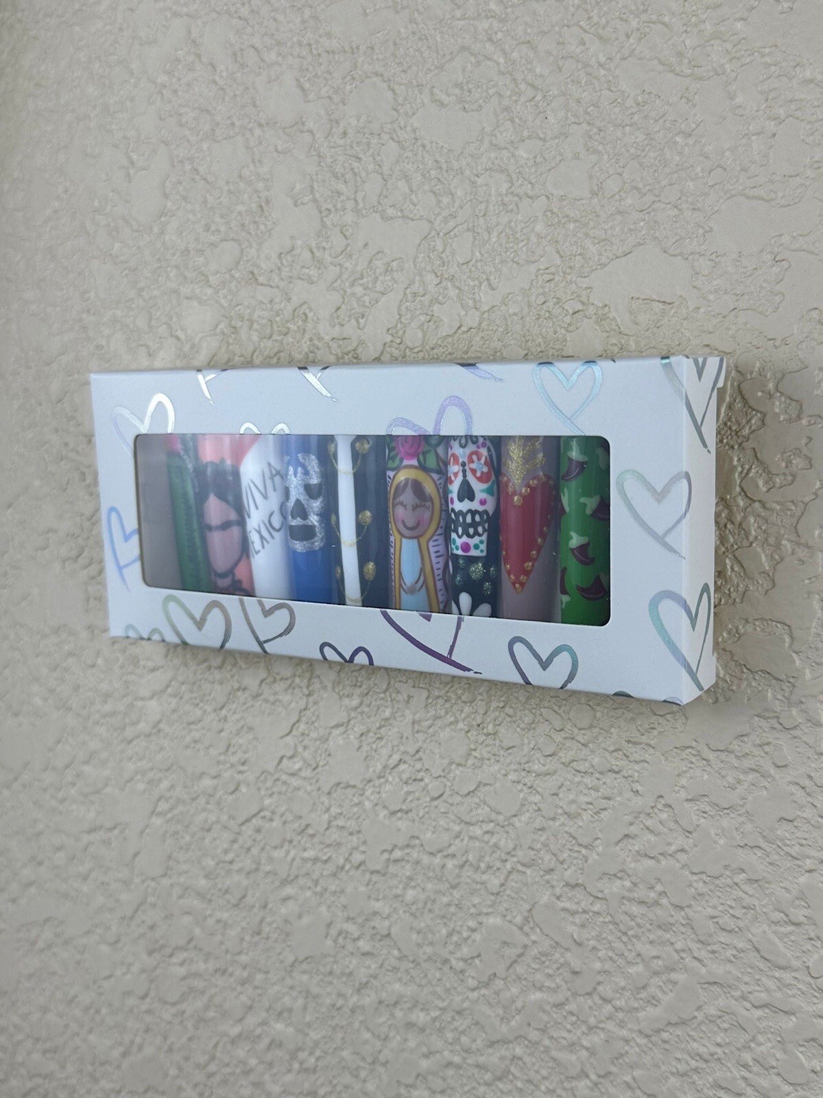 Mexico Theme Press On Nails, 10 Piece Full Set W/ Installation Kit