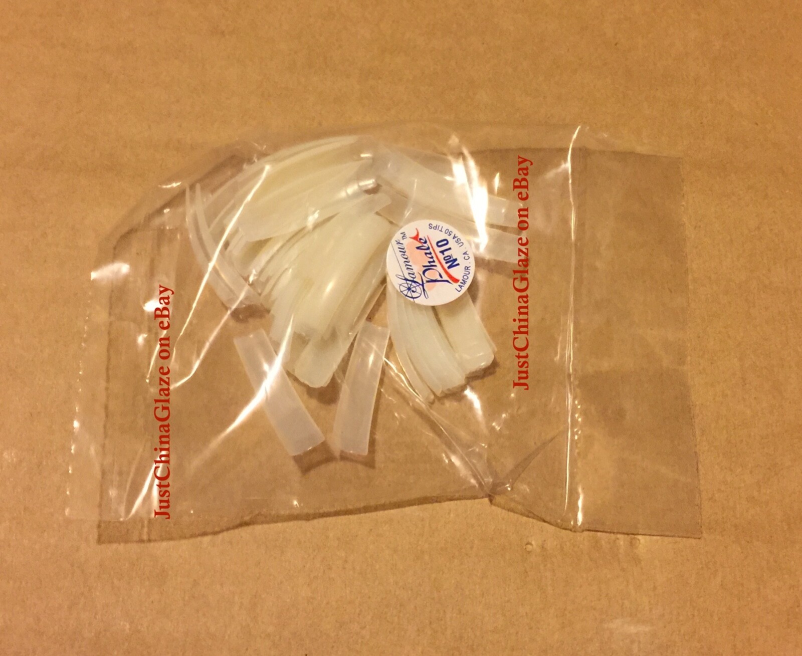 * Lamour Professional Nail Tips Natural Clear 0-10 Made in USA 550ct