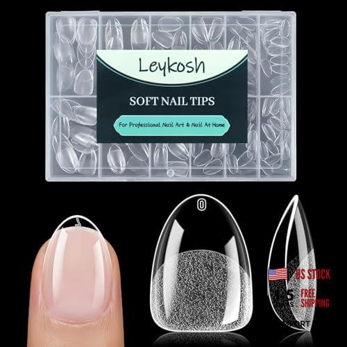 Extra Short Almond Nail Tips – 216pcs Soft Gel A-Extra Short Nail Kit