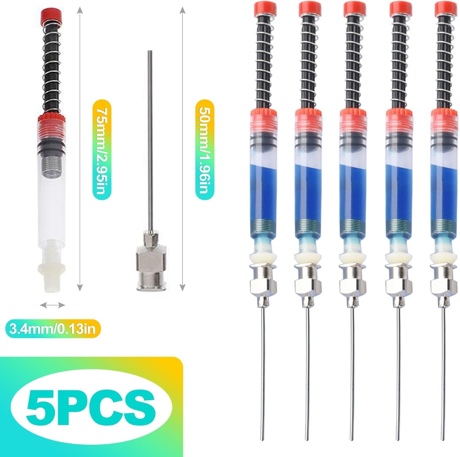 Industrial Liquid Dispensing Applicator with Blunt Tips – 5 Pack Precision Tools
