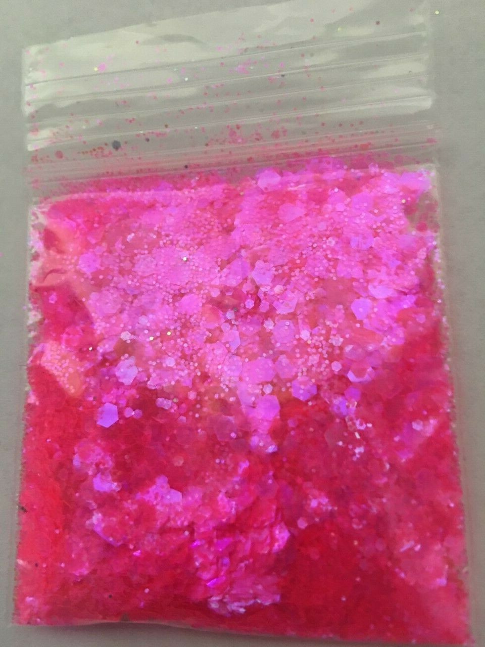 Super Sparkling Glitter Hexagon/IRR Mix-Bright Hot Pink Fuchsia-Nail Art Craft