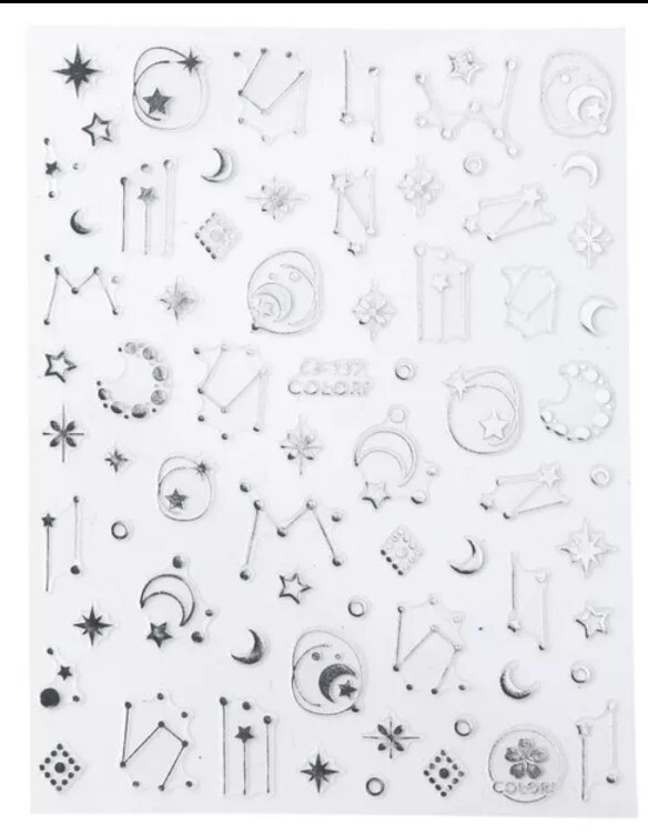 Galaxy Silver Nail Art Stickers