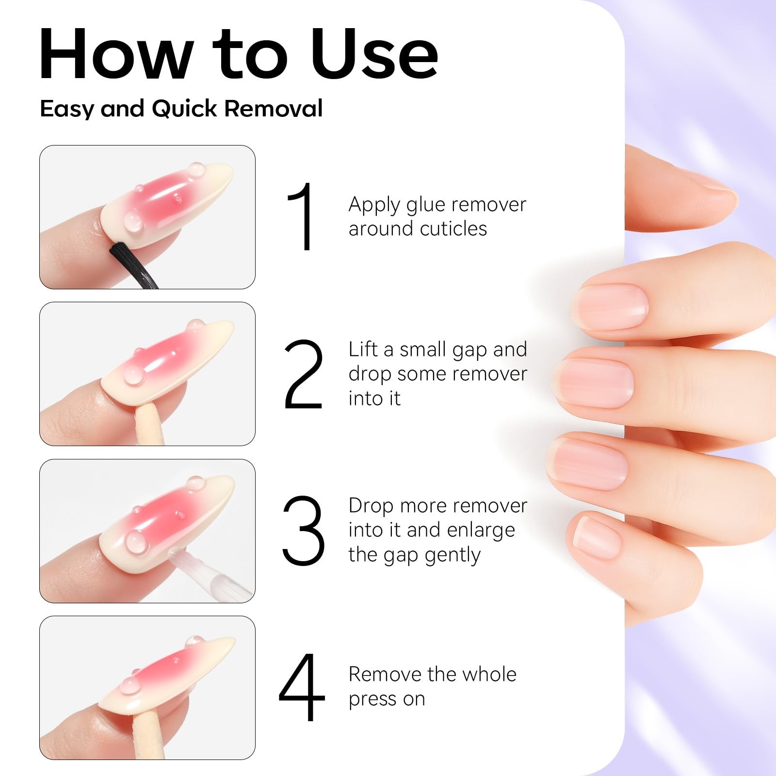 Makartt Nail Glue Remover for Press on Nails – 30ML Hema-free, Glueoff Easy Remo