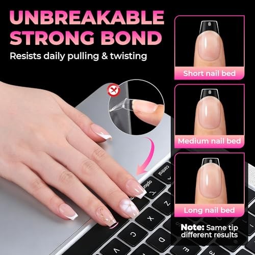 Nails Tips: 510Pcs Soft Gel Nail Tips Coffin Acrylic Full Cover Short Coffin