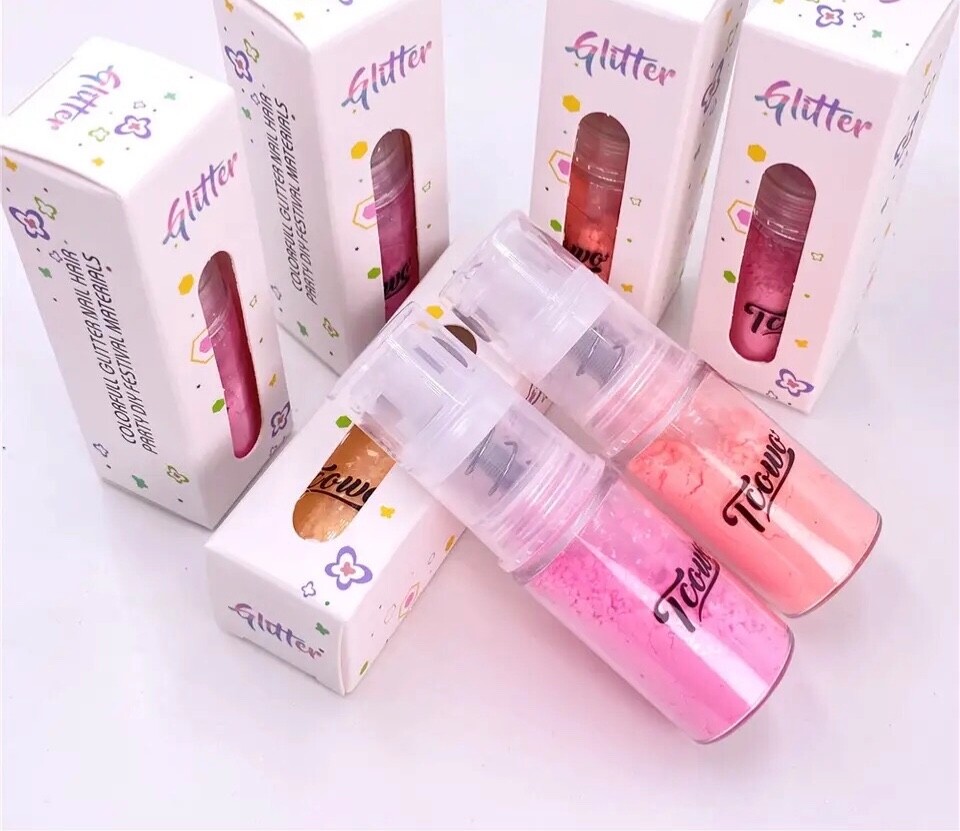 6 Colour Set Neon Pigment Nail Art Powder spray for Ombre nails face Body