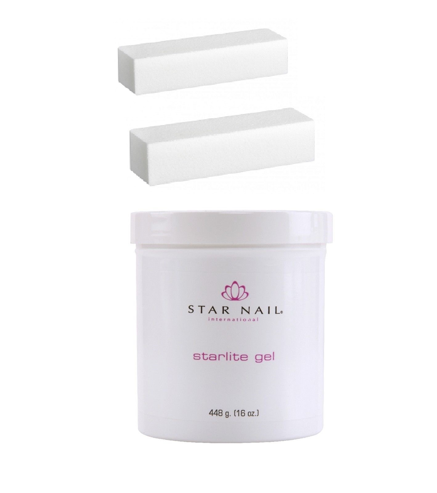 Star Nail Builder Sculpting UV gel PINK 16 oz/ 448 g + 2 white sanding blocks