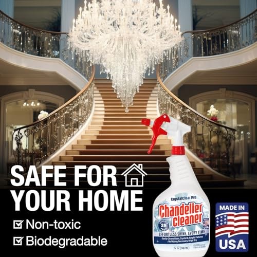 Chandelier Cleaner Drip Dry Spray – No Wipe Formula for Effortless, Streak