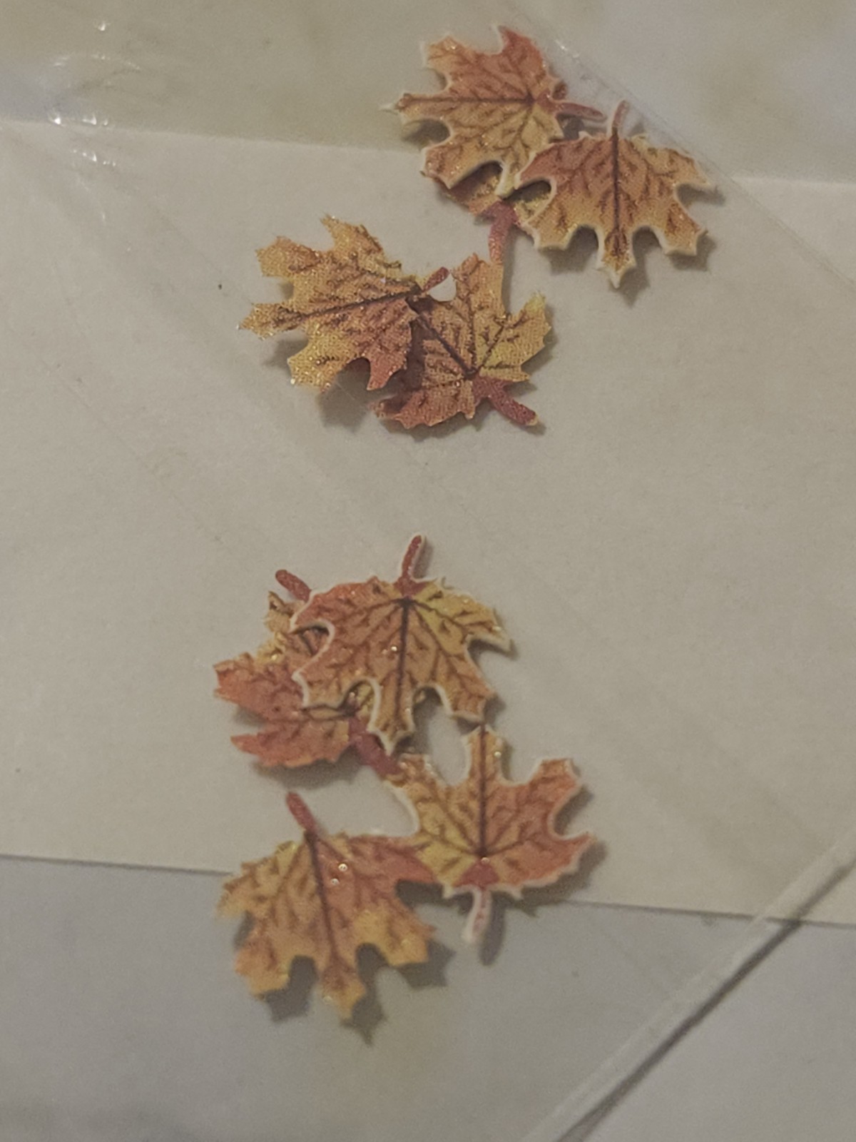 Maple Leaf Paper Irisident Nail Glitter 10leafs & Gold Flakes