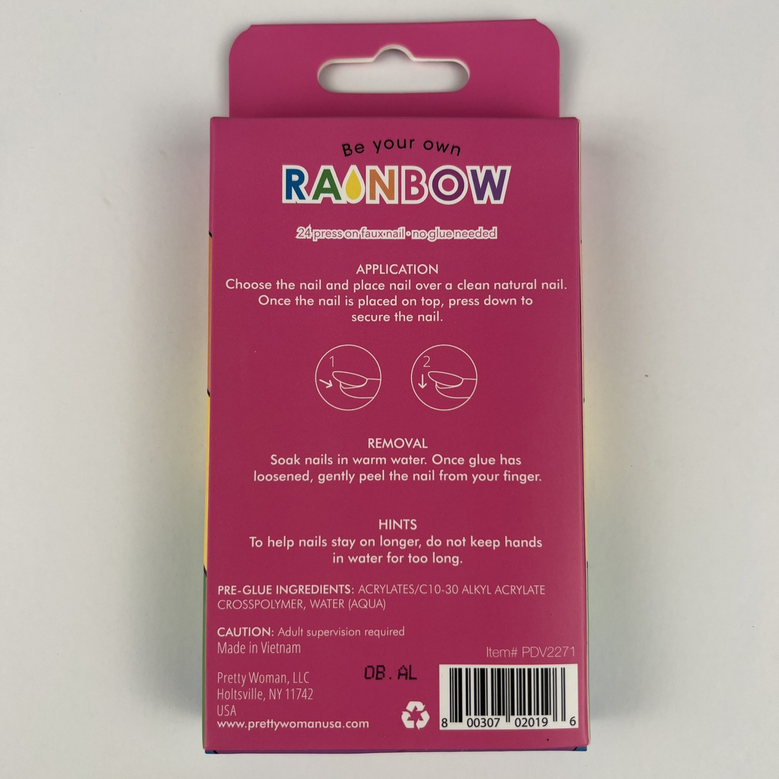 Pretty Woman Press-On Nails Be Your own Rainbow Kids / Small