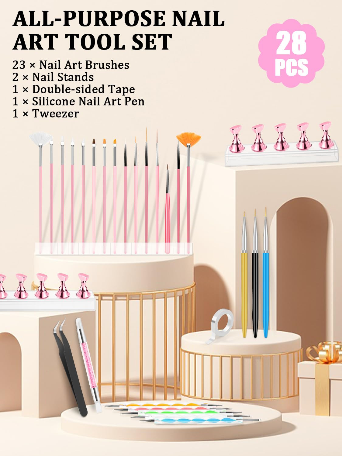 Nail Art Tools Set, Nail Stand for Press on Holder for Painting Nails, Nail Art
