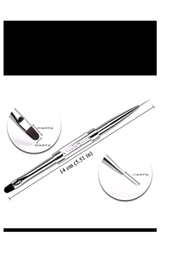 Double Ended Nail Builder Gel Brush, French Tip Brush Hard Gel for Nails