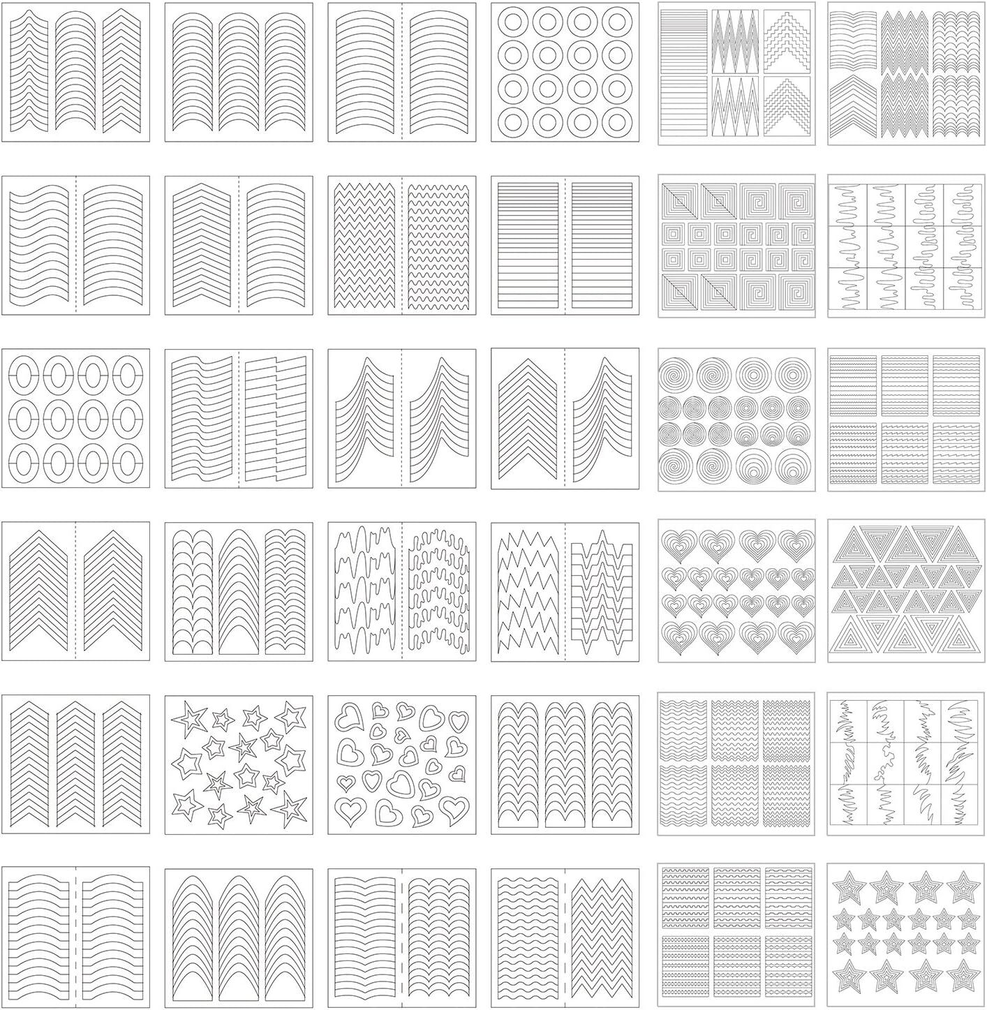 eBoot 1275 Pieces 49 Designs Nail Art Stencils French Tip Guides Stickers Form