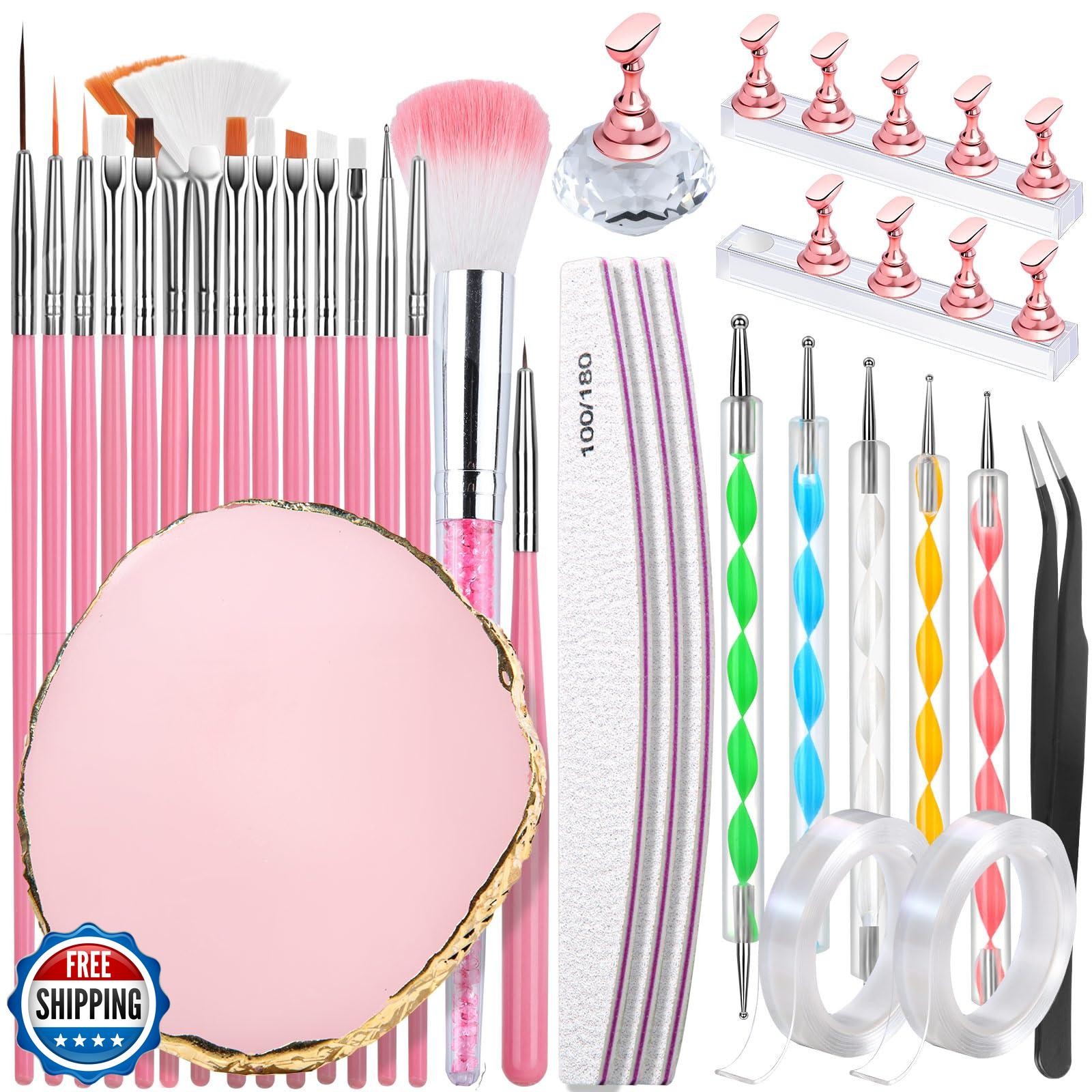FANDAMEI Nail Design Tools, Nail Art Tools, Nail Brush, Nail Art Kit With Nai