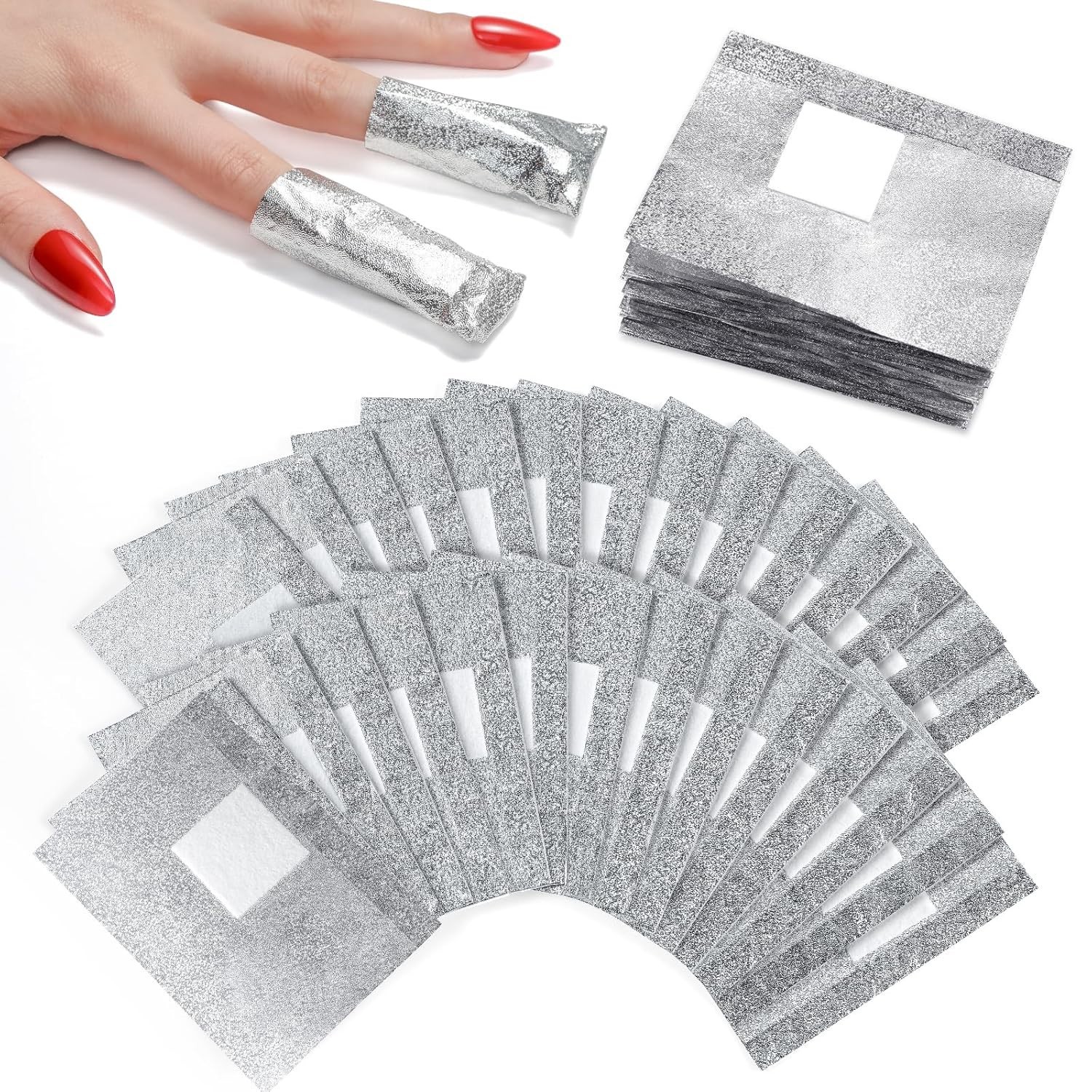 100 PCS Nail Foil Wraps with Ergonomic Embossed Design – Quick Removal
