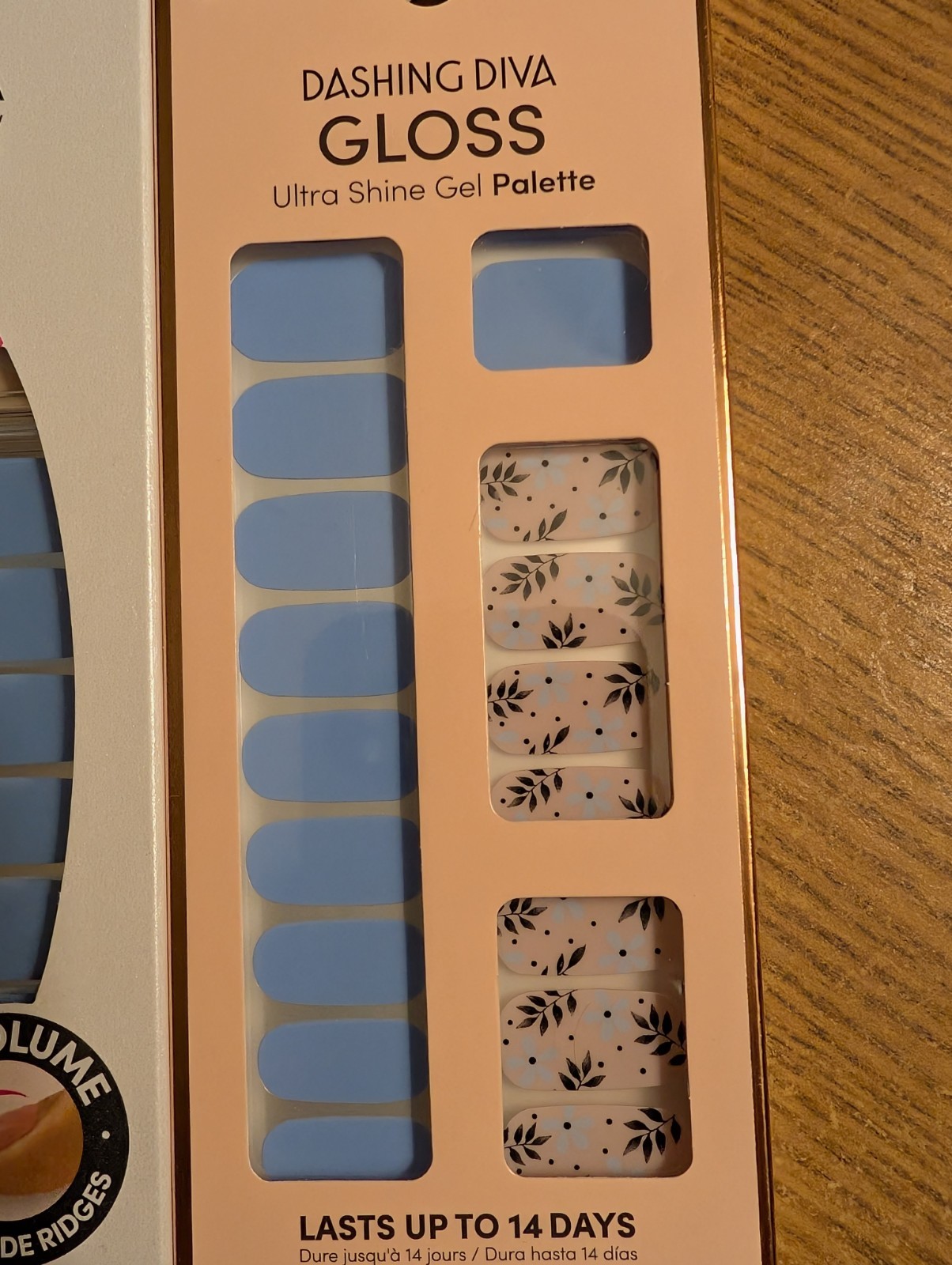 Dashing Diva Gel Nail Strip Set 3-Pack Glitter Floral Blue Pink Beige No UV