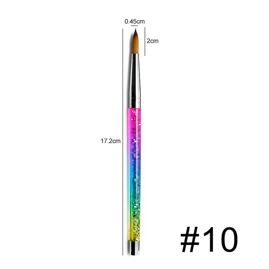 1Pc Top Quality Kolinsky Acrylic Nail Brush Round Size #6 #8 #10 #12 #14