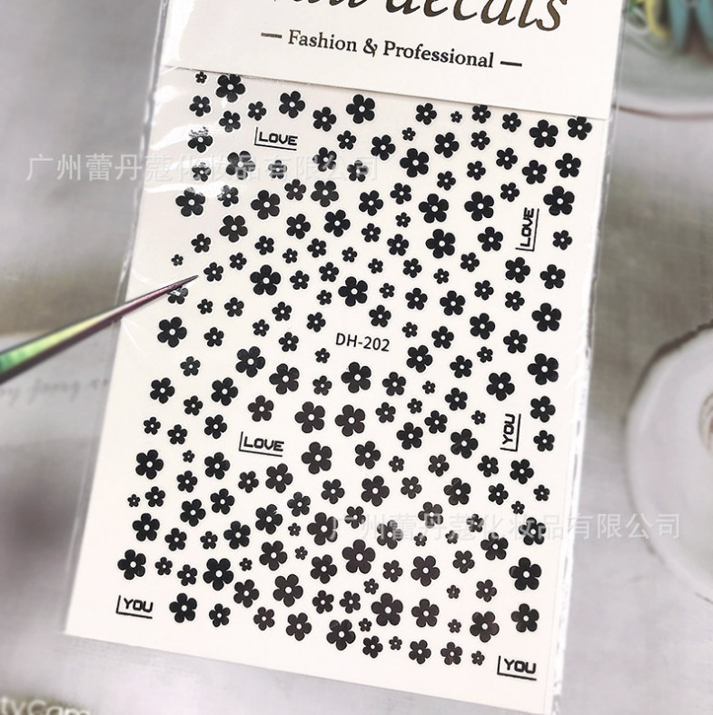 3D Nail Stickers Art DIY Designs Waterproof Decal Manicure Daisy Flowers NS17